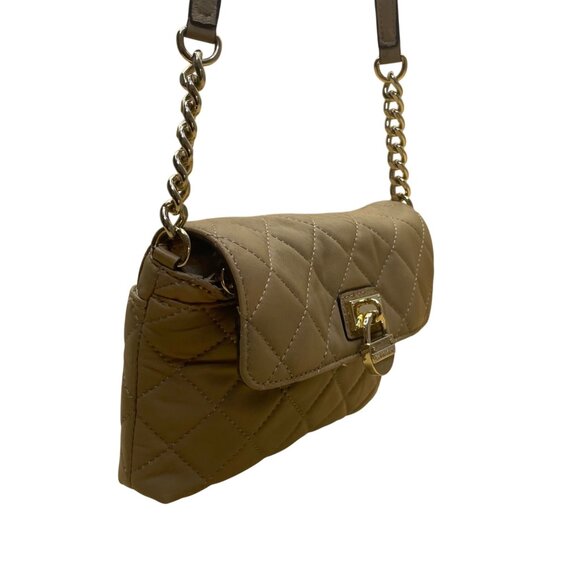 Calvin Klein Women’s Taupe Quilted Faux Leather Chain Strap Crossbody Bag - Picture 4 of 11